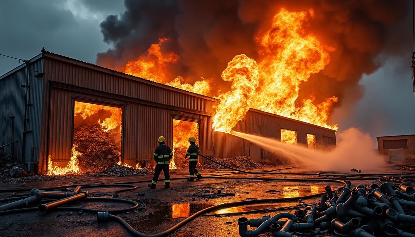 À Louvigné-de-Bais, un violent incendie ravage un entrepôt spécialisé en plomberie