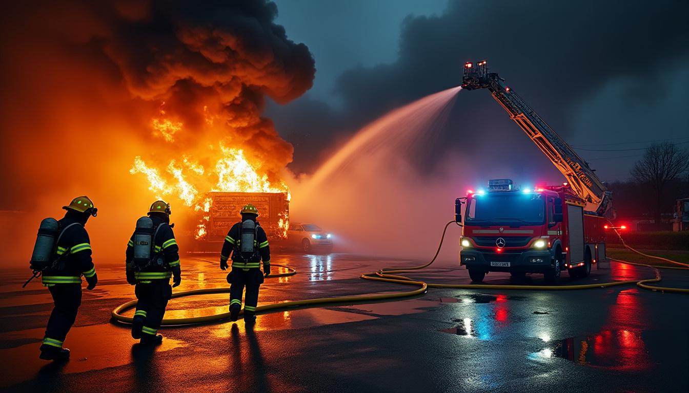 découvrez en vidéo l'incendie dévastateur qui a totalement détruit une entreprise de plomberie près de vitré, causant d'importants dégâts et perturbant l'activité locale.