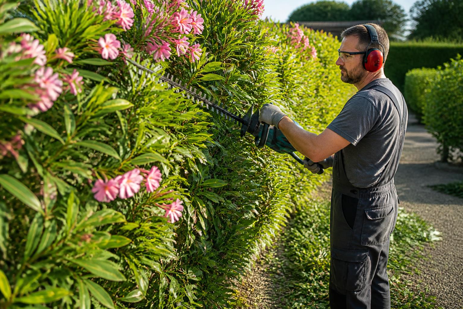 Haie laurier rose : plantation, taille et entretien sans erreur