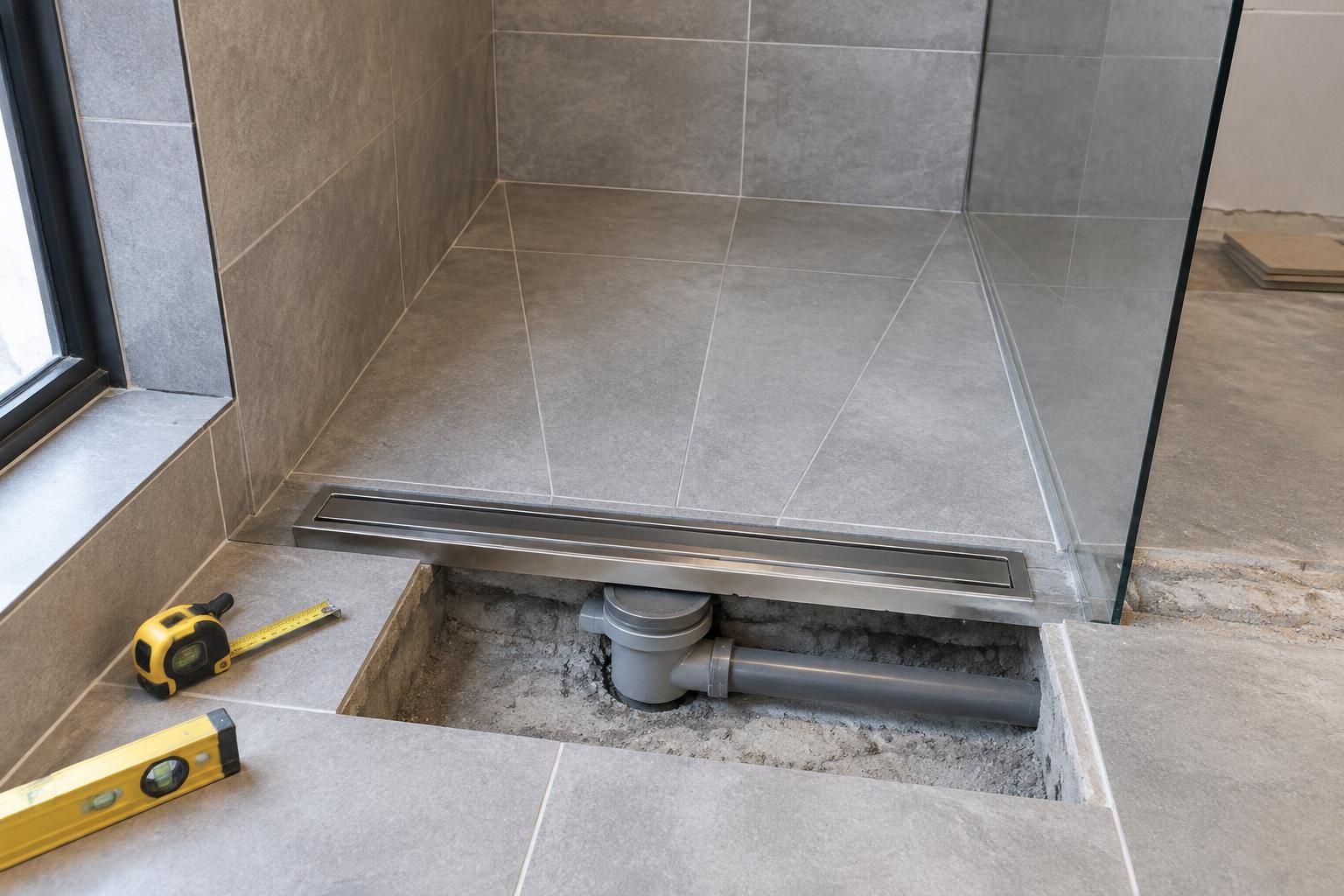 Évacuation d’une douche italienne : bien la dimensionner